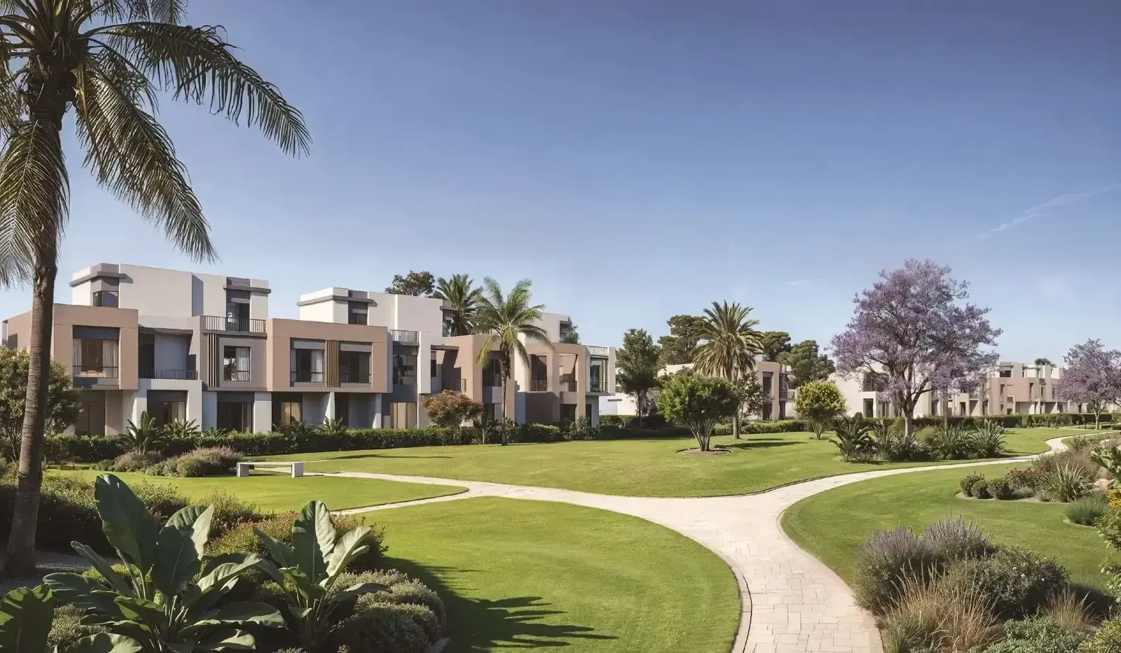 SODIC East residential neighborhood with landscaped park